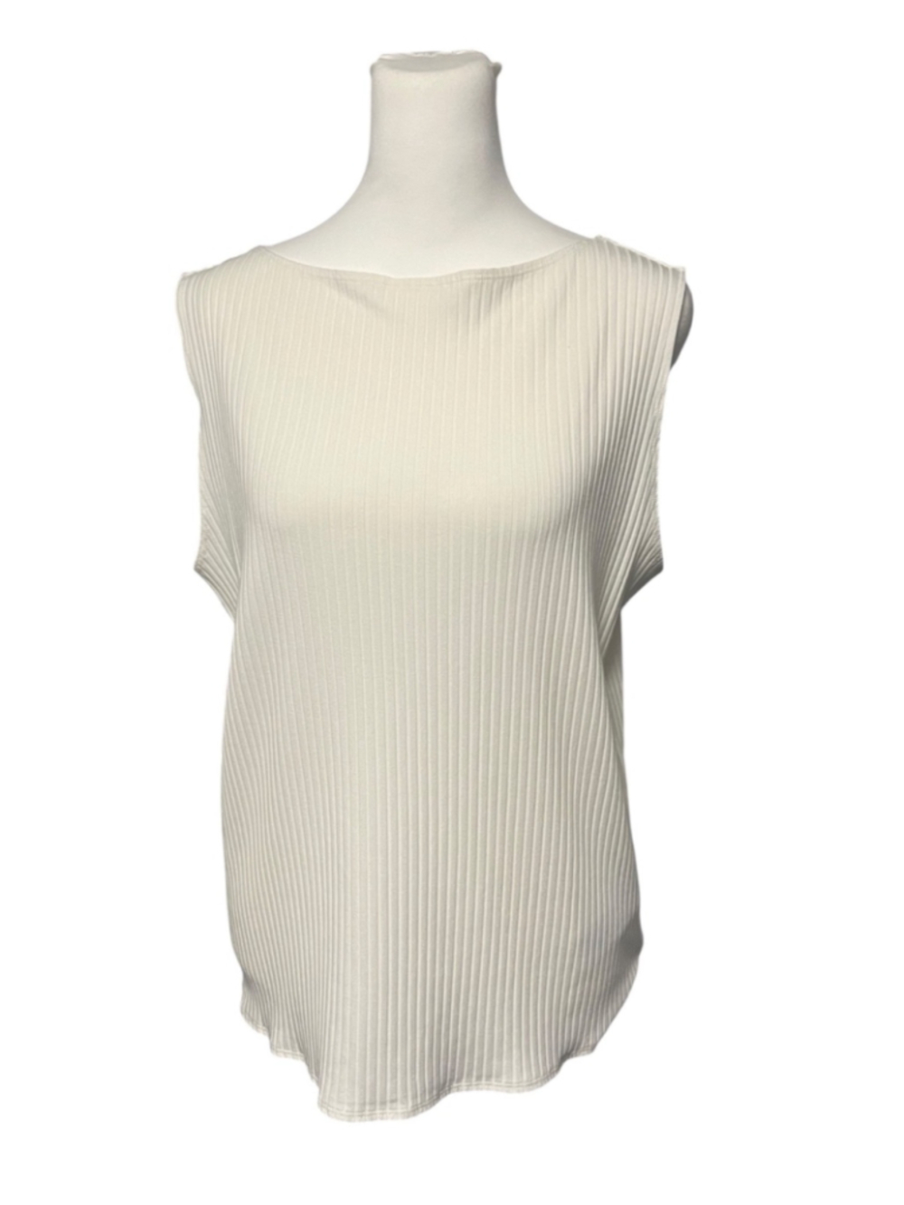 Abercrombie & Fitch White Ribbed Sleeveless Top Blouse Size Large NWT
